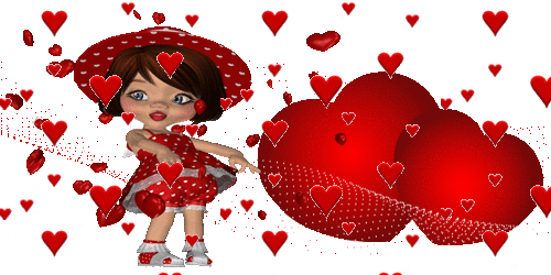 Gif animé joyeuse Saint Valentin fille